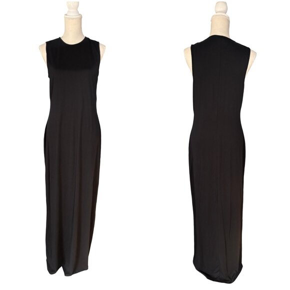 SKIMS Smooth Stretch Modal crew neck maxi dress size 2X black sleeveless plus - Picture 3 of 9